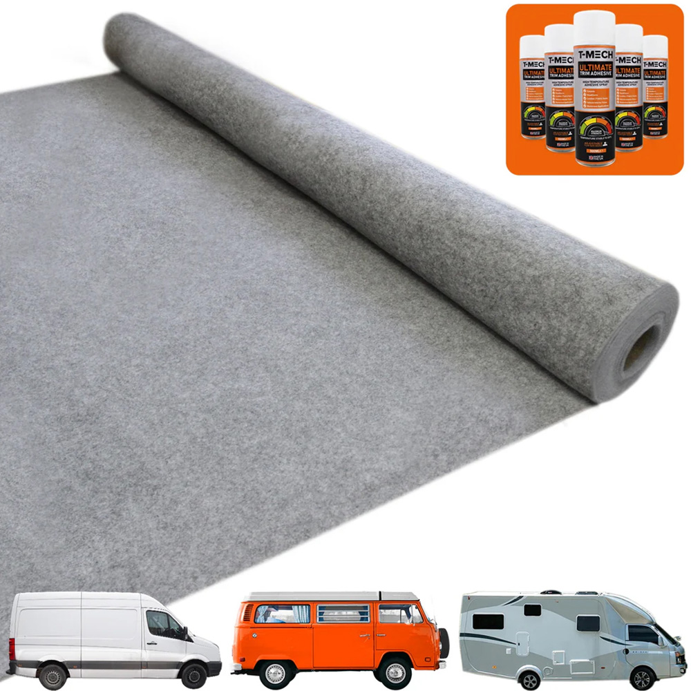 T-Mech Smoke Van Carpet Lining with 5 Adhesive Cans Image 6