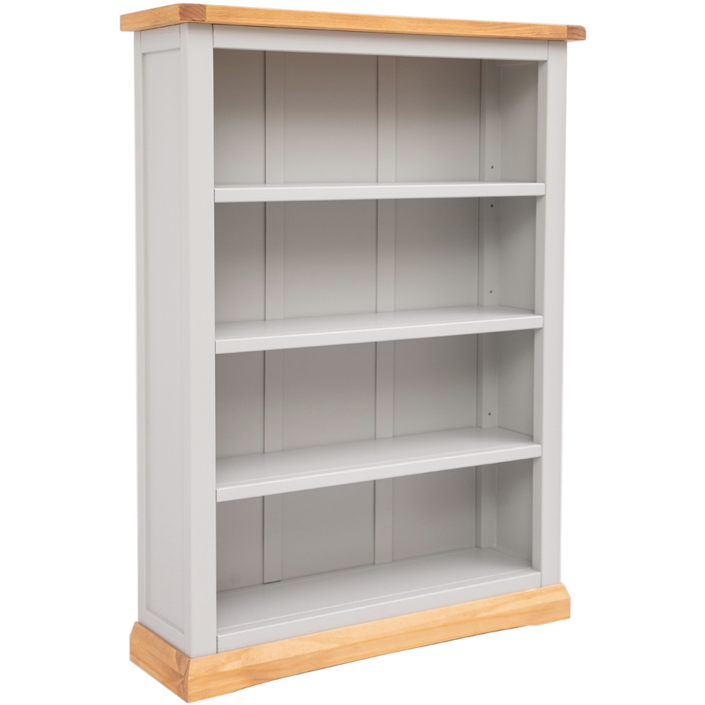 Bomporto 4 Shelf Light Grey Wide Bookcase Image 3
