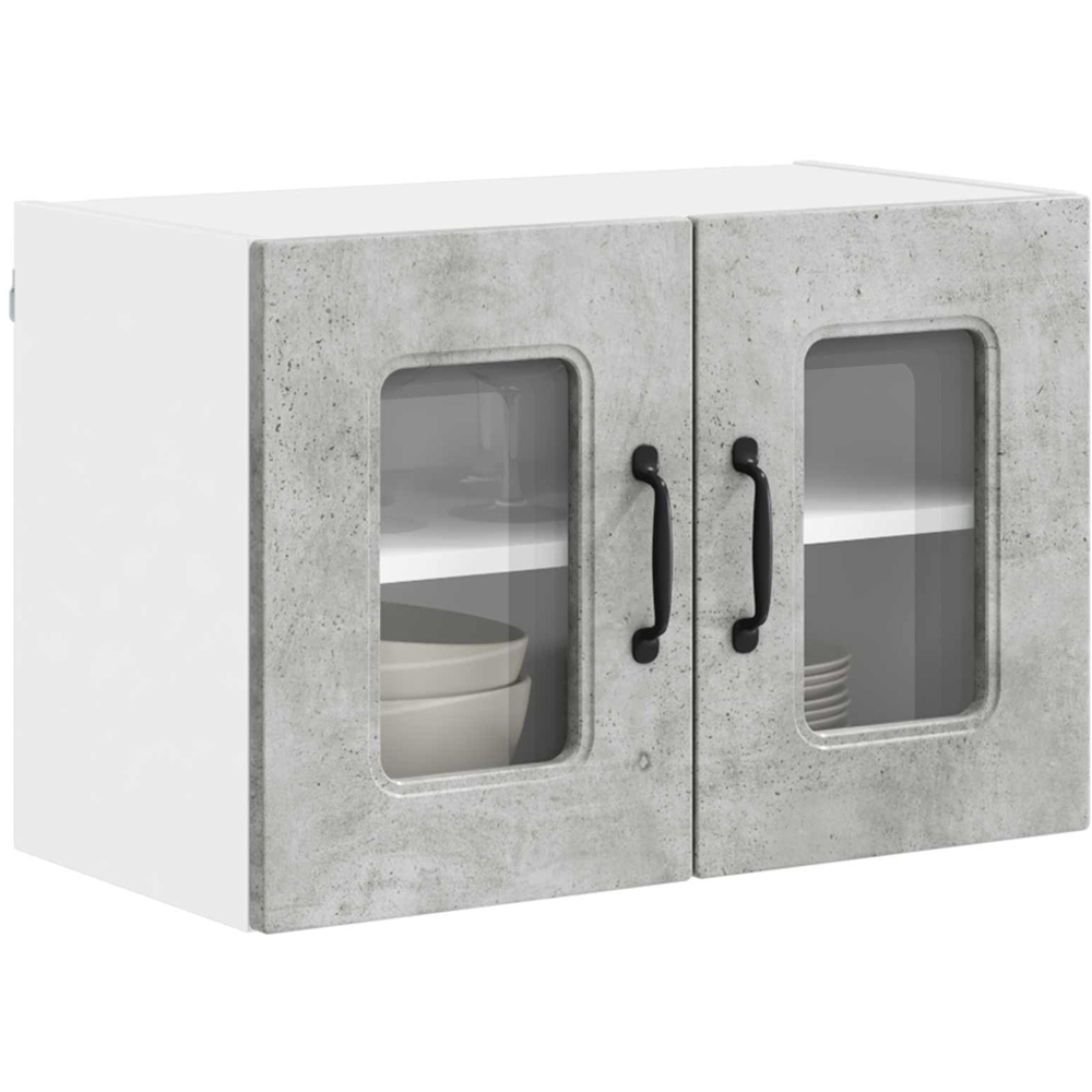 vidaXL Kalmar 2 Door Concrete Grey Wall Kitchen Cabinet 2 Pack Image 3