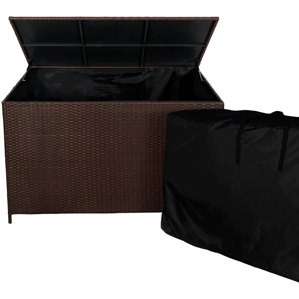 MonsterShop 582L Brown Rattan Cushion Storage Box Image 4