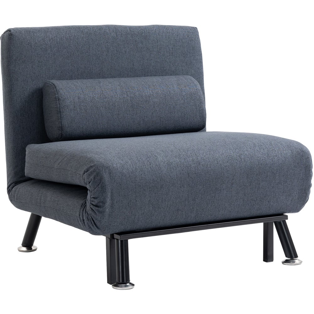 Portland Single Seater Dark Grey Foldable Sofa Bed Image 2