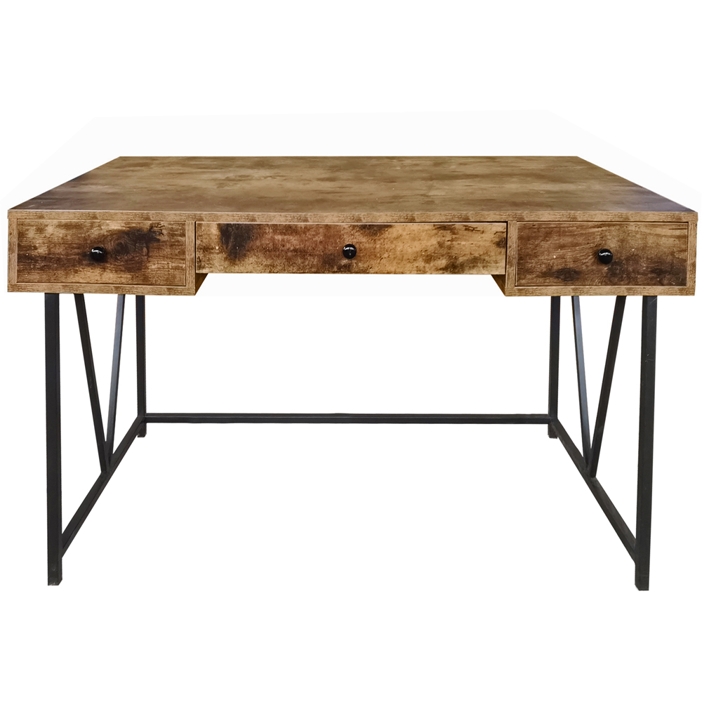 MDA Designs Belleterre 3 Drawer Black and Nutmeg Computer Desk Image 3