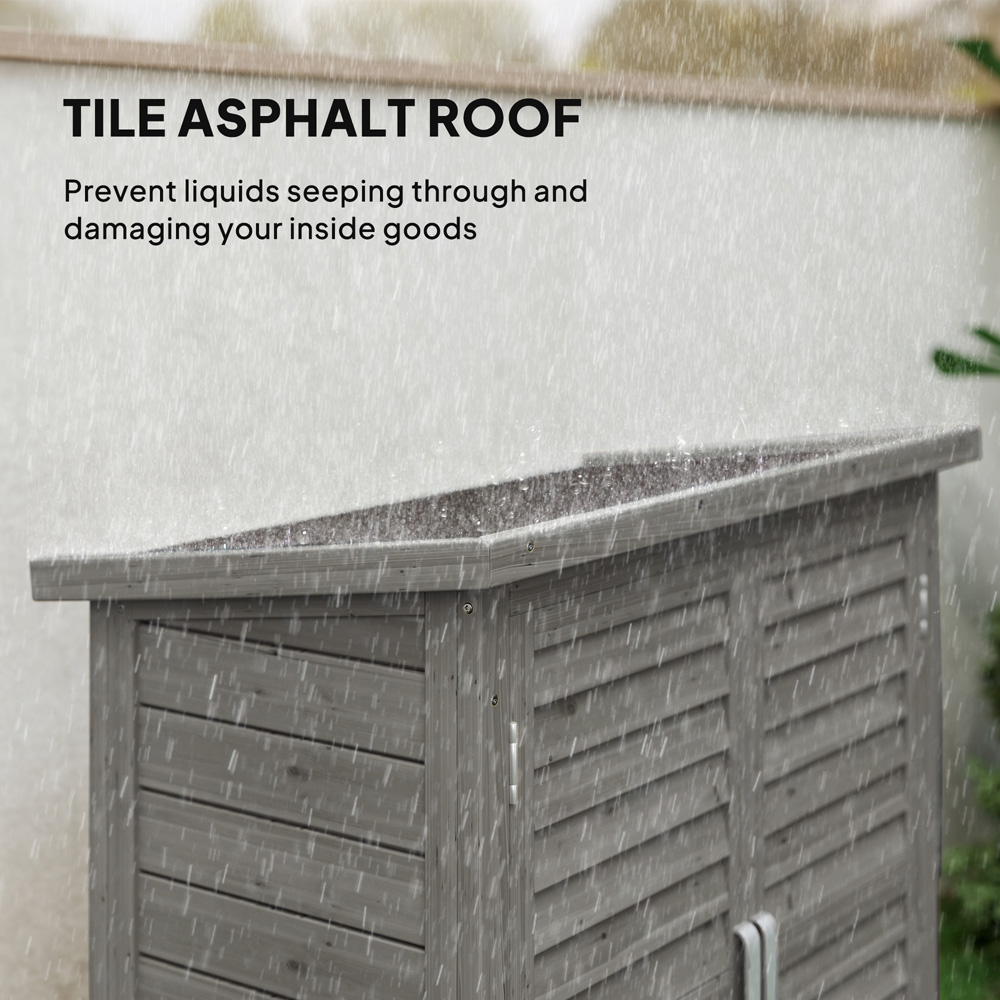 Outsunny 3 x 1.5ft Grey Wooden Garden Shed Image 6