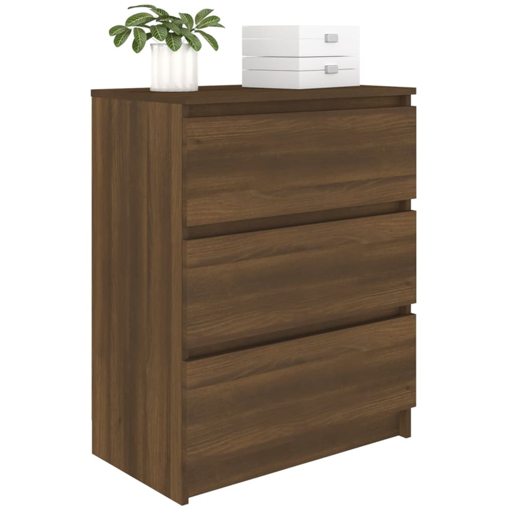 vidaXL 3 Drawer Brown Oak Sideboard Image 7