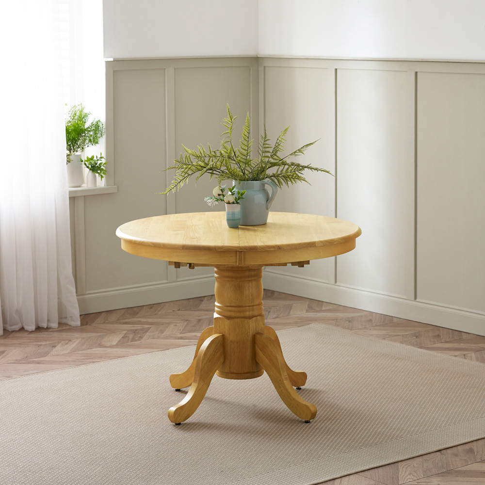 Furniturebox Fowey Kensington 4 Seater Wooden Extendable Dining Set Oak Effect Image 5