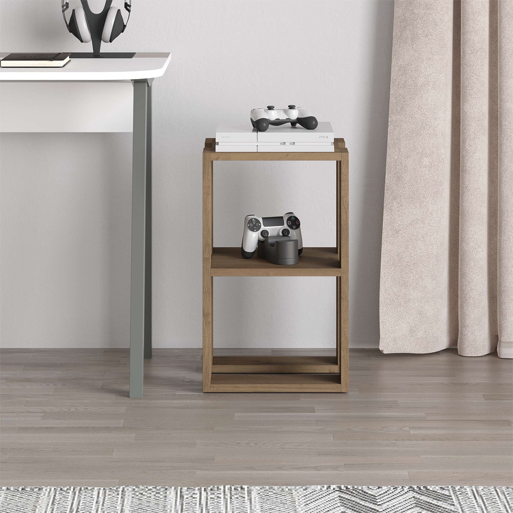 Decortie Lonie Dark Oak Effect Bedside Table Image 4