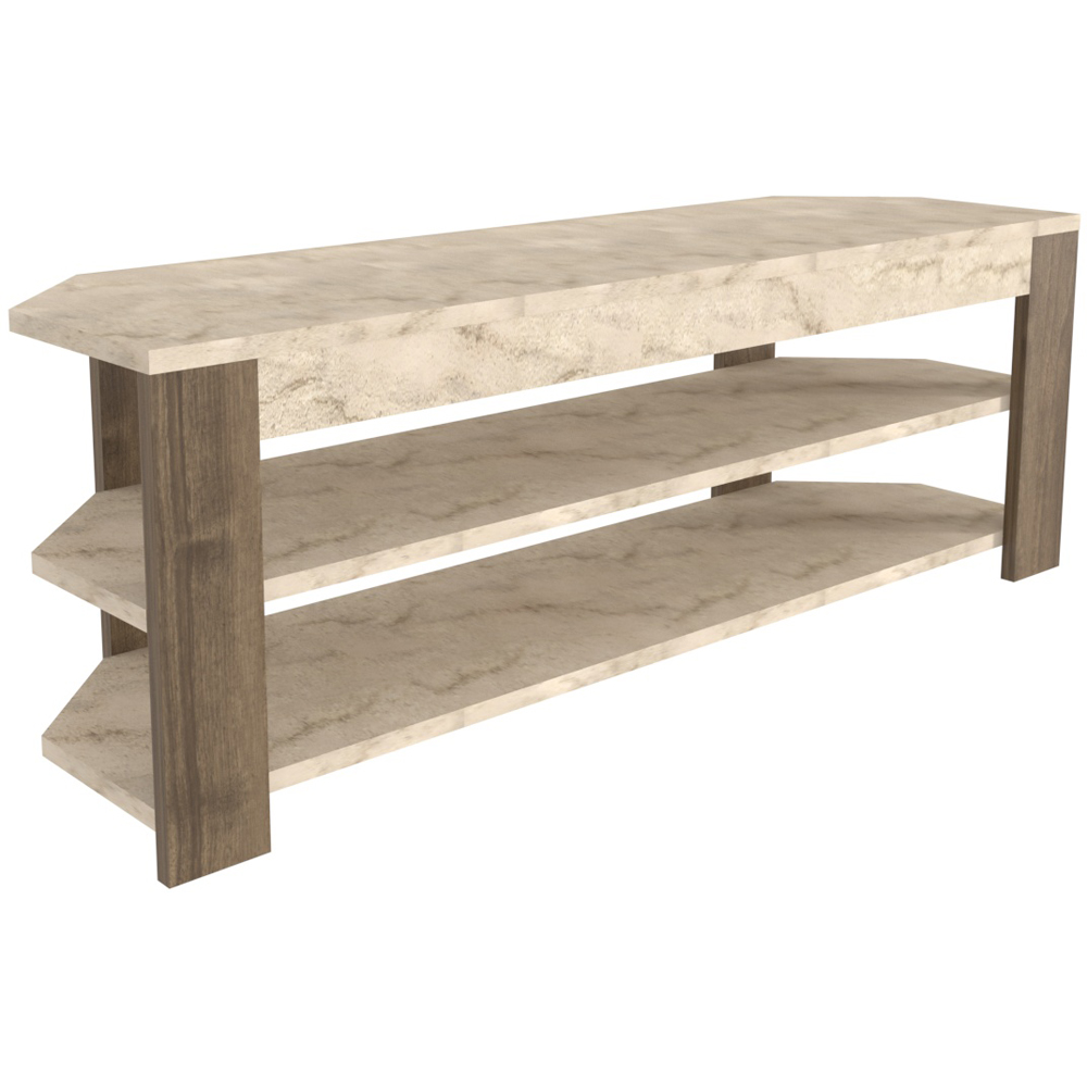 Decorotika Rita 2 Shelf Traverter Walnut Corner TV Stand for 43 inch TV Image 3