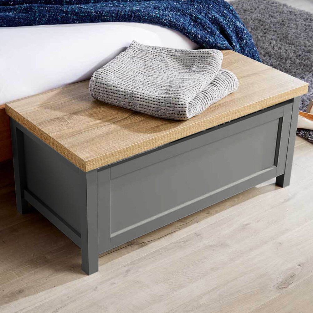 Home Source Avon Graphite Grey Ottoman Chest Image 1