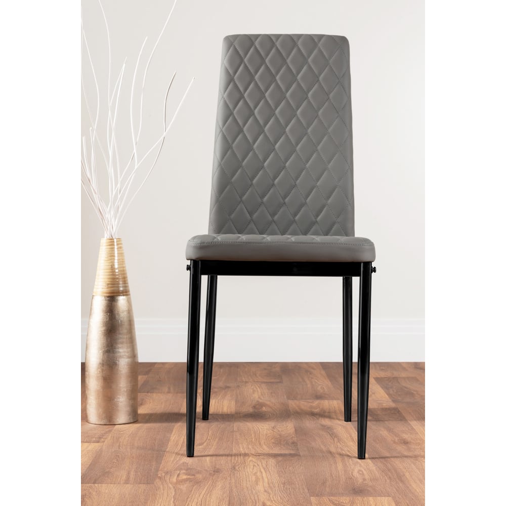 Furniturebox Solo Valera 6 Seater Dining Set Grey Image 4