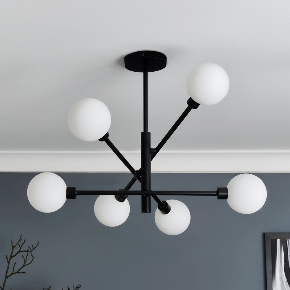 Inlight Sola 6 Light Semi Flush Brass Ceiling Light Image 2
