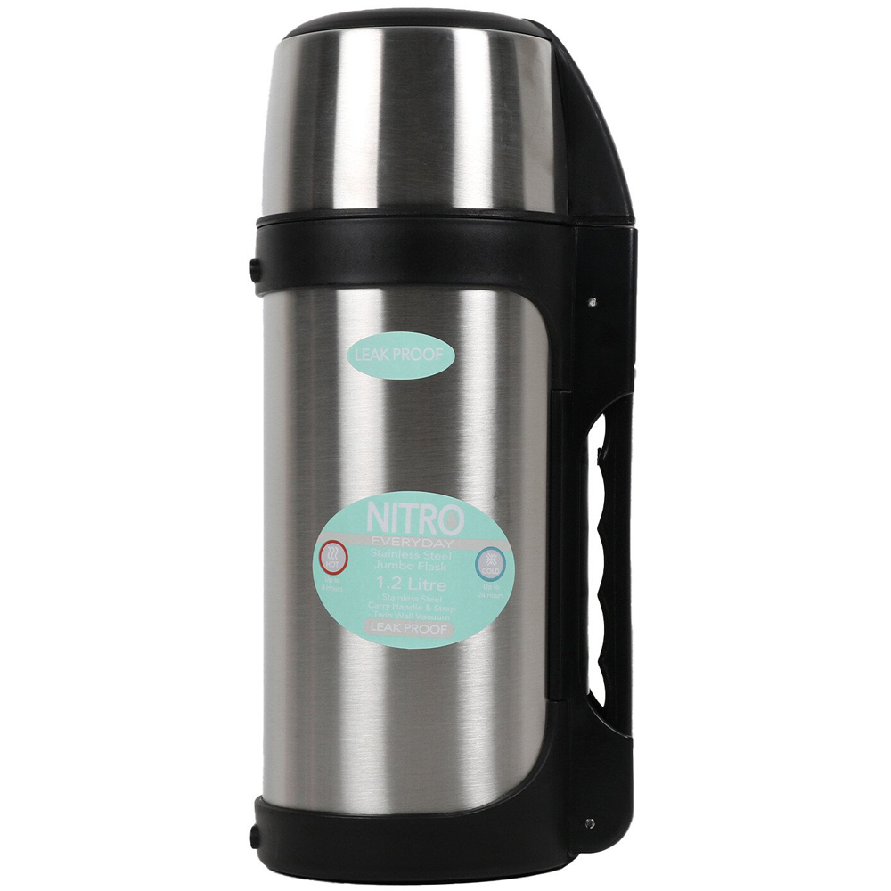Nitro Silver Jumbo Vacuum Flask 1.2L Image
