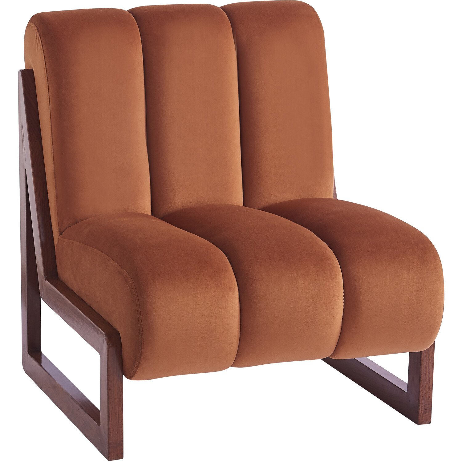 Maeve Orange Velvet Accent Chair Image 2