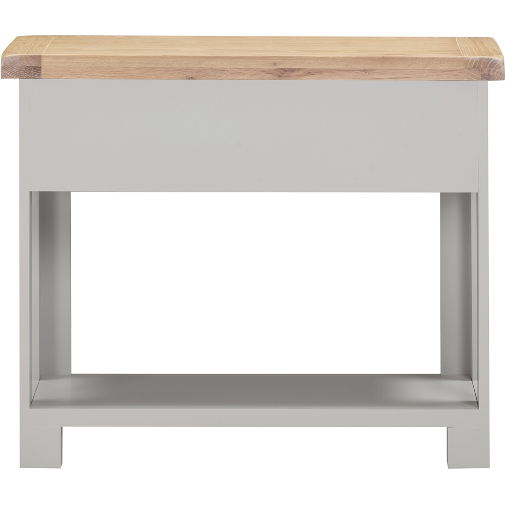 Seconique Windsor 2 Drawer Pebble Grey and Oak Console Table Image 6
