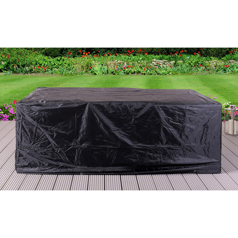 Brooklyn 6 Seater Grey Rattan Garden Sofa Set with Cover Image 2