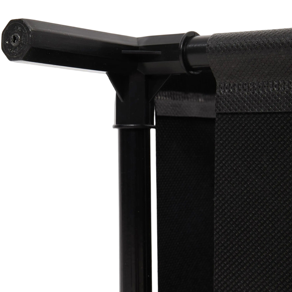 H&O Direct 9 Shelf Black Steel and Fabric Shoe Rack with Protective Barriers Image 6