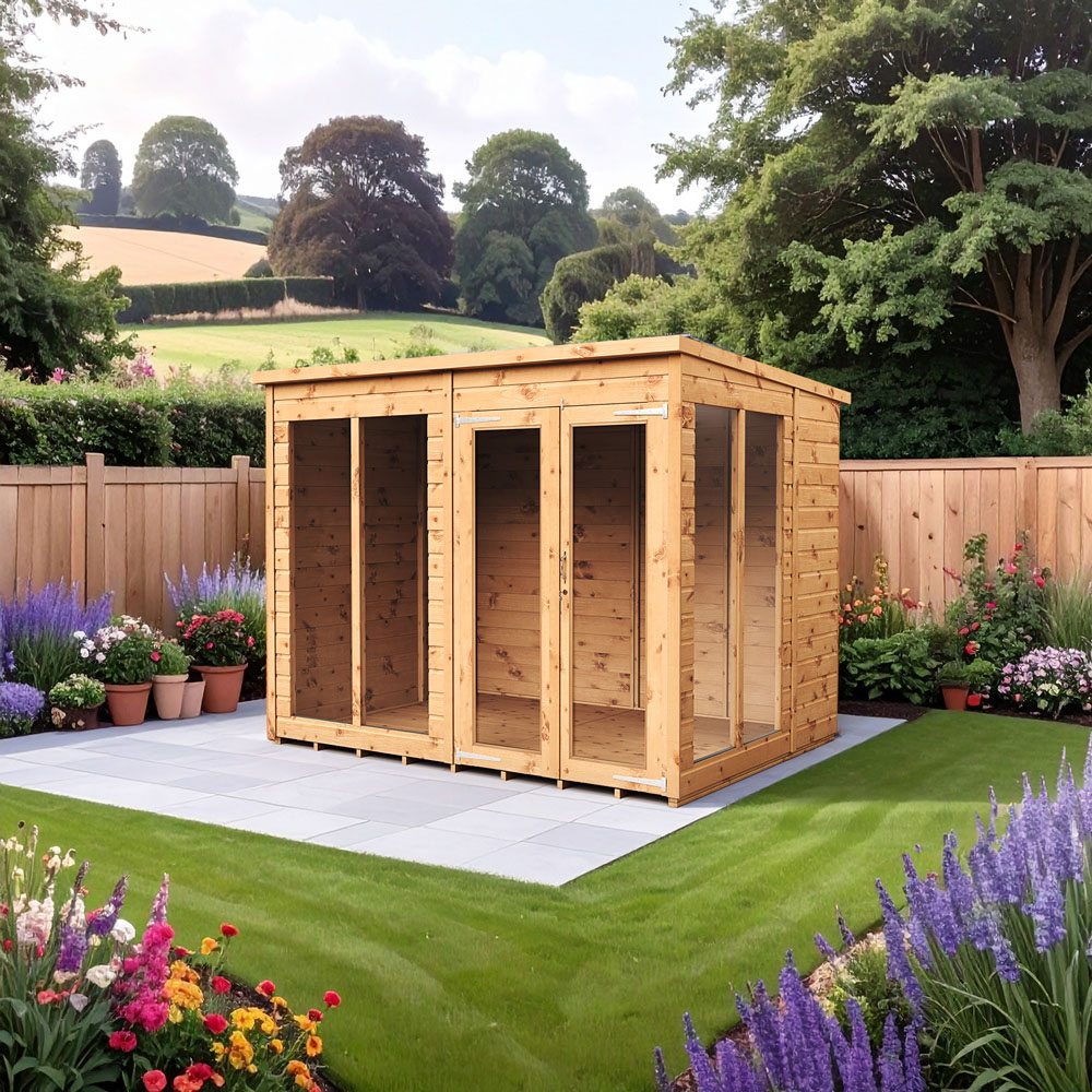 Empire Sheds 8 x 6ft Double Door Tongue and Groove Pent Summerhouse Image 2