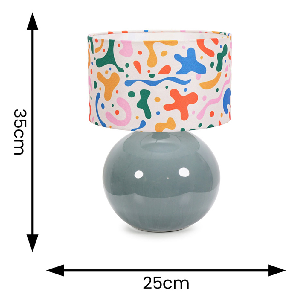 ValueLights Bosco Eucalyptus Teal Abstract Shape Shade Ceramic LED Table Lamp Image 4