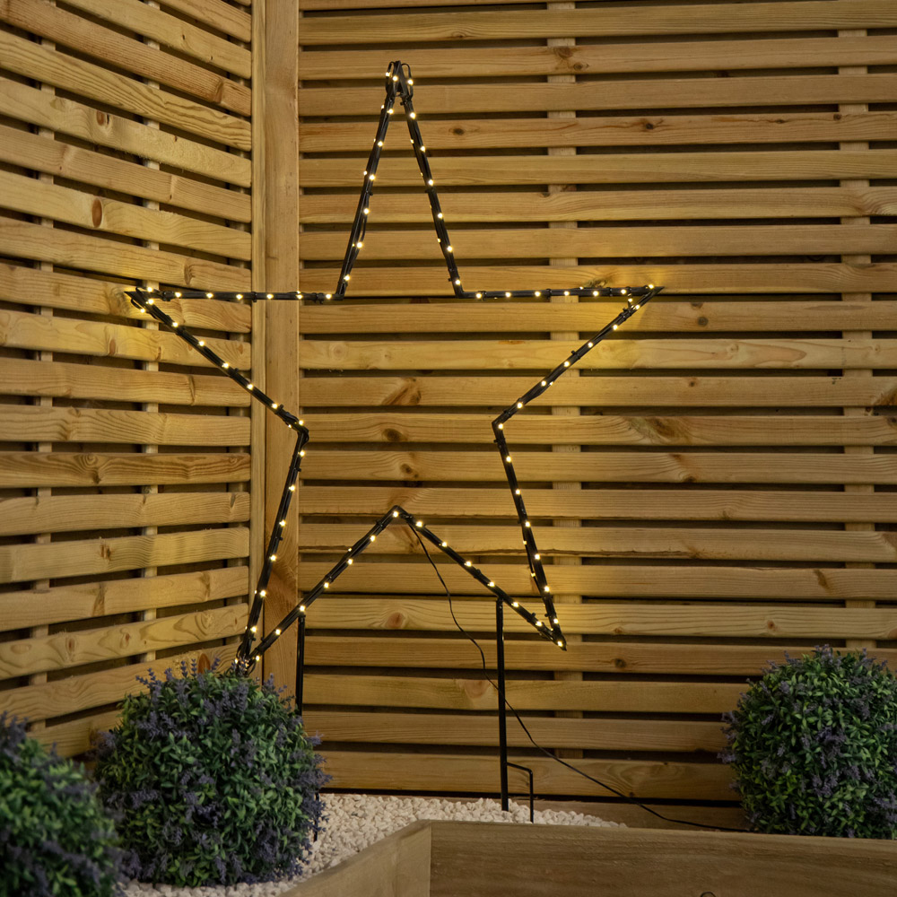 Samuel Alexander 136 Warm White LED Dewdrop Metal Christmas Star with Stake Image 3