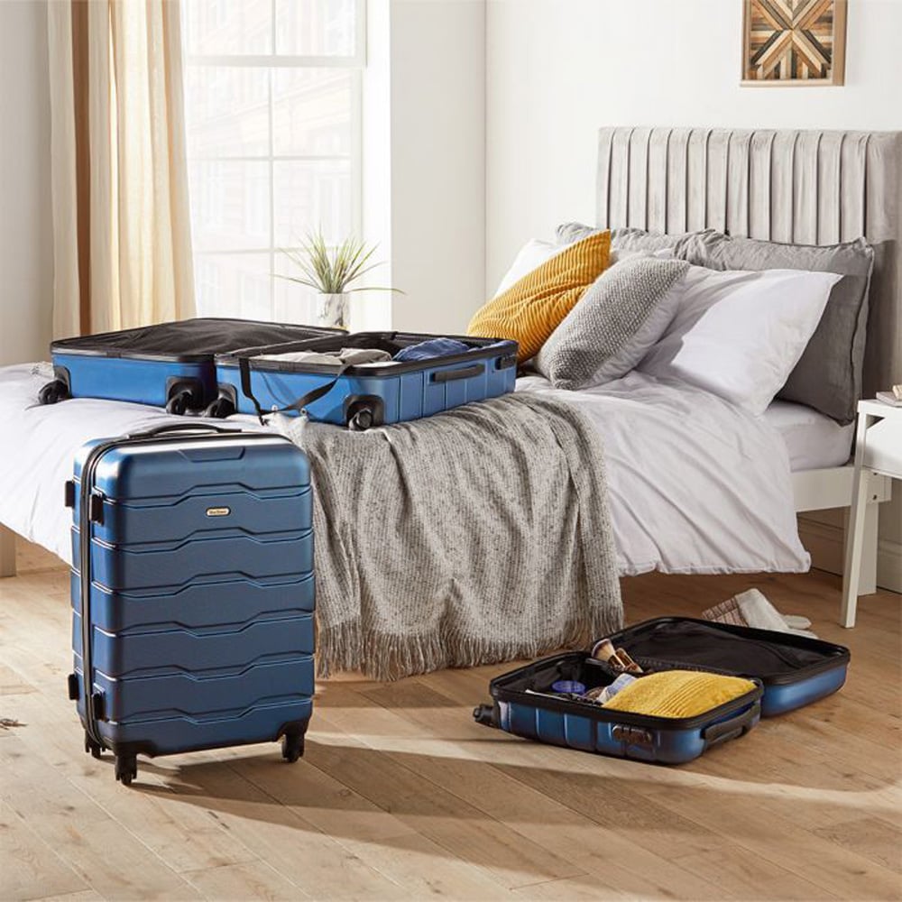 VonHaus 3 Piece Navy Hardshell Luggage Set Image 4