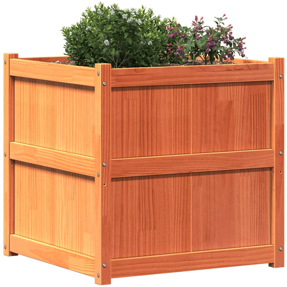 vidaXL Black Solid Pine Wood Garden Planter 70 x 70 x 70cm Image 3