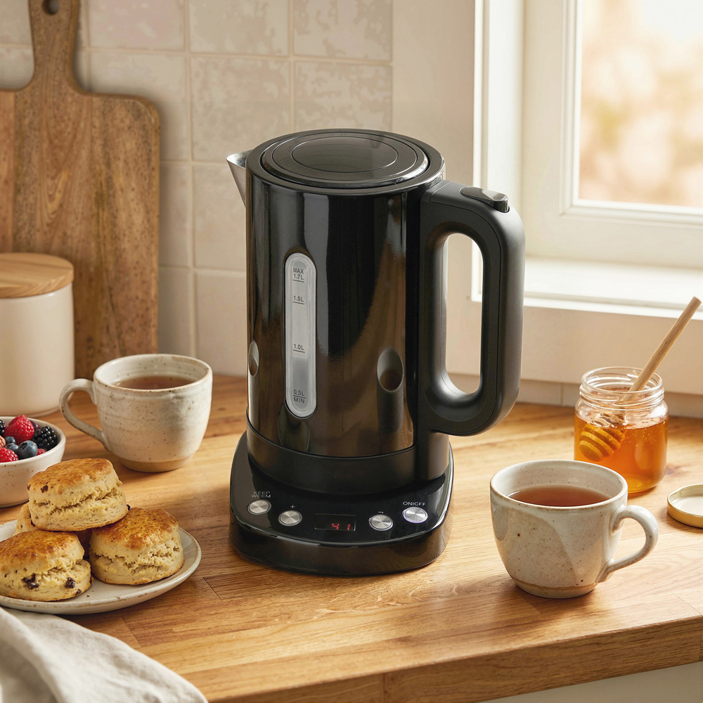 HOMCOM 800-319V70BK Black 1.7L Electric Kettle with Strix Thermostat 3000W Image 2