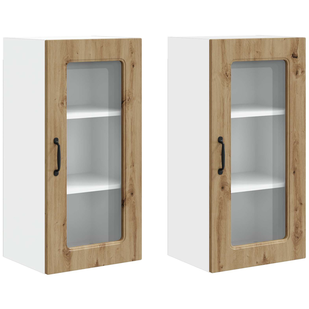 vidaXL Kalmar Single Door Artisan Oak Wall Kitchen Cabinet 2 Pack Image 8