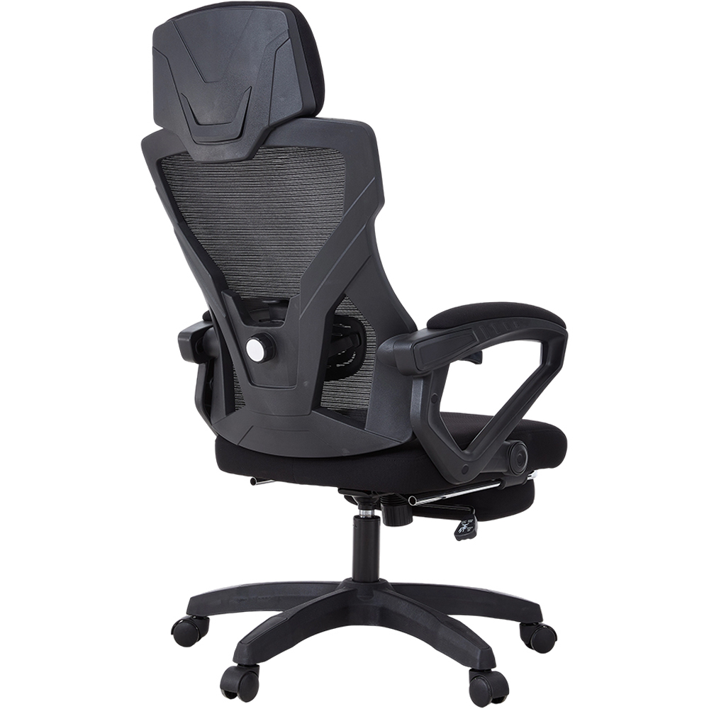 Living and Home Black Mesh High Back Office Chair with Footrest Image 4