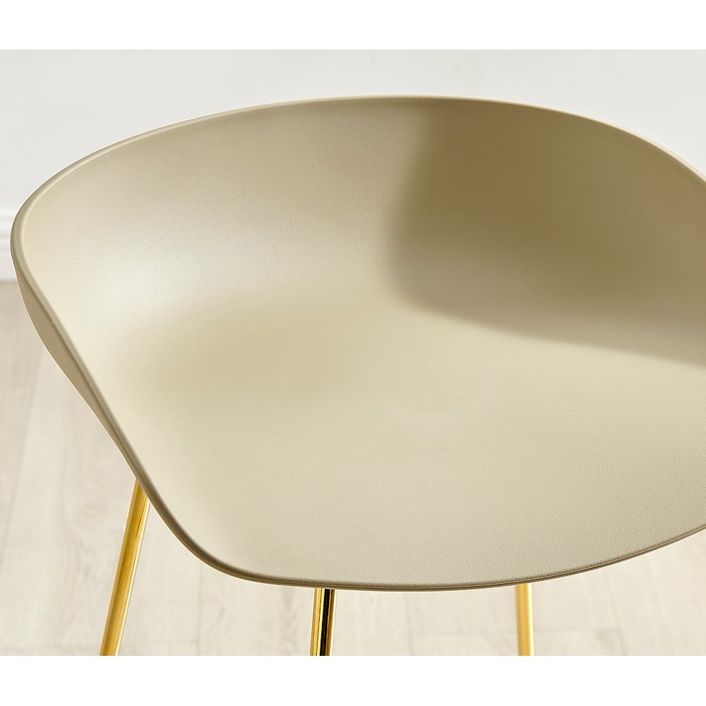Furniturebox Harding Taupe and Gold Bar Stool Set of 2 Image 3