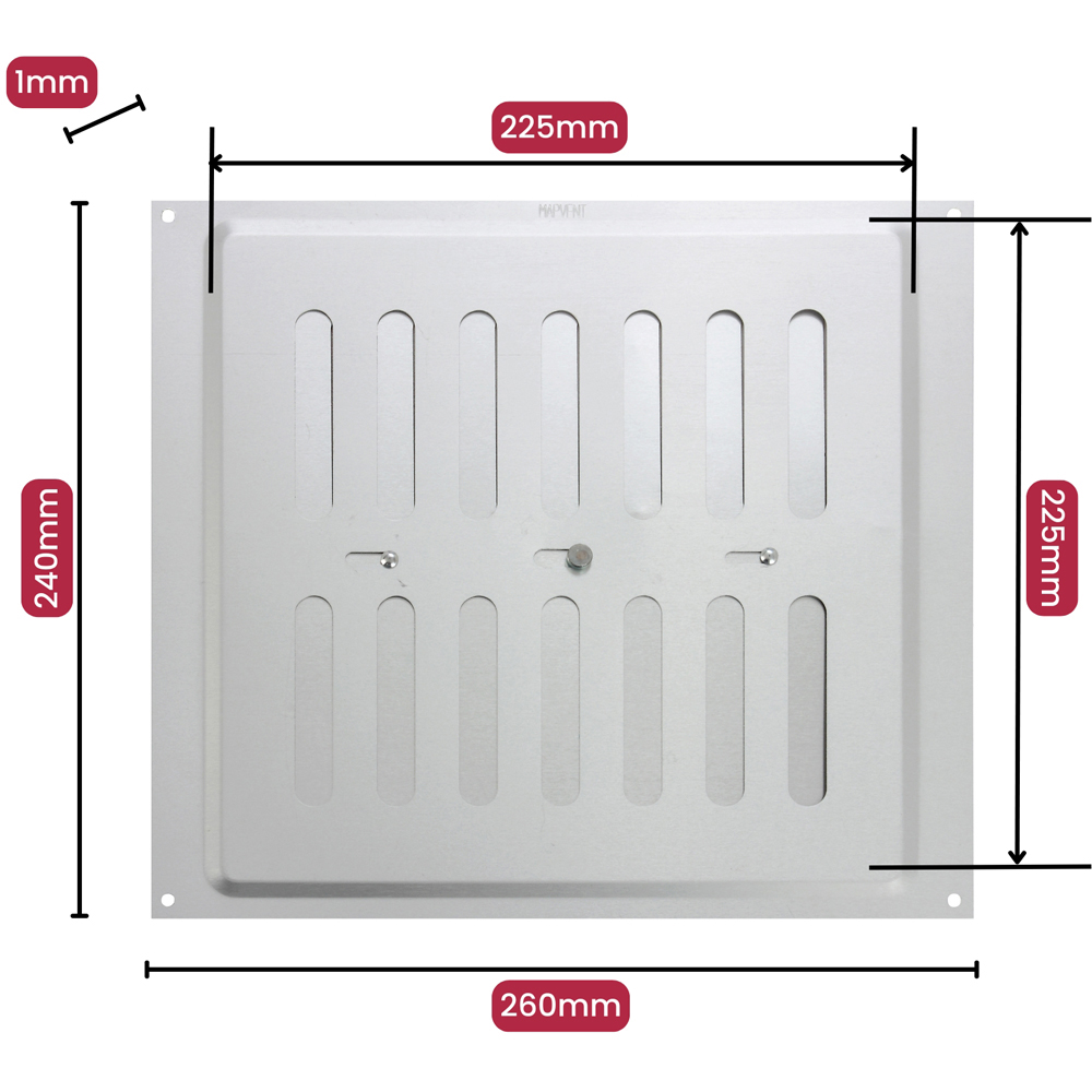 Select Silver Adjustable Air Vent 9 x 9 inch Image 4