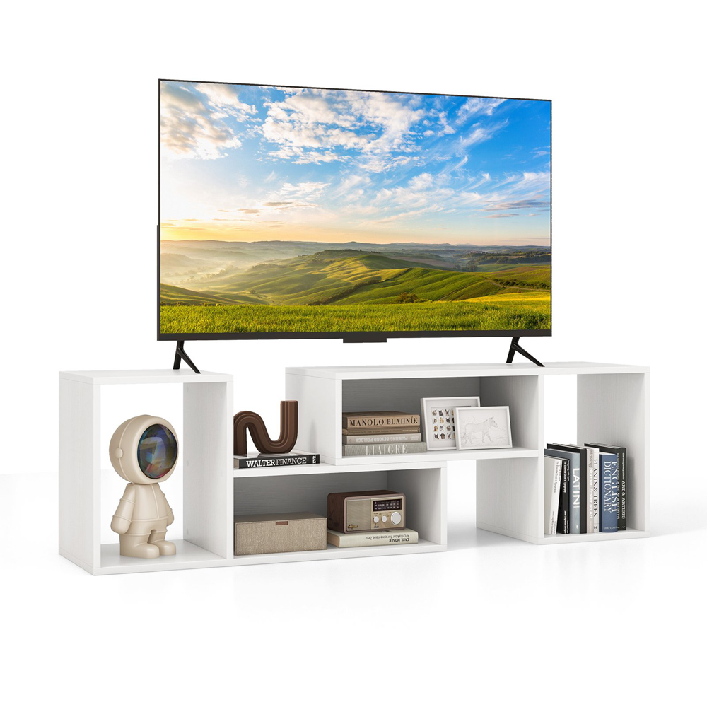 Costway 2 Piece White Modern Multifunctional Console TV Unit Image 3