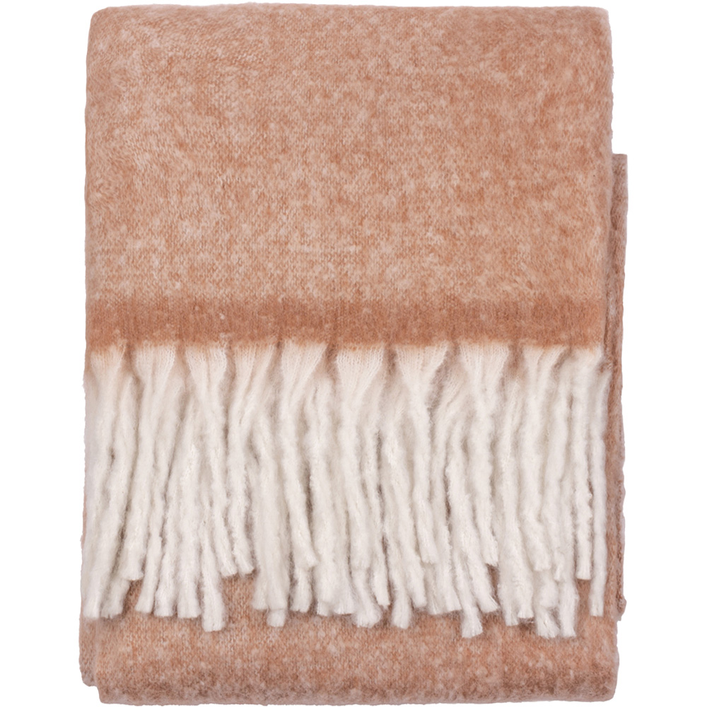 Furn Rust Cosy Woven Tasselled Throw 140 x 180cm Image 1