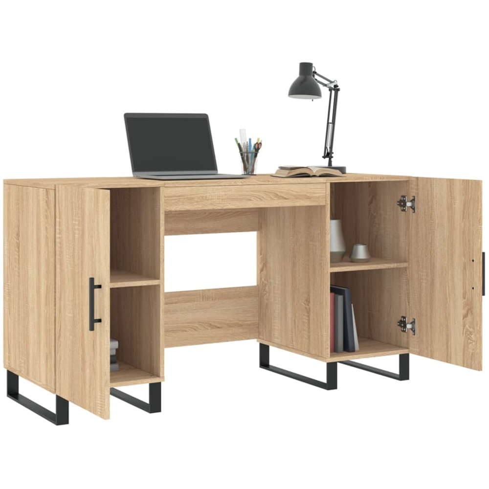 vidaXL 2 Door Modern Desk Sonoma Oak Image 4