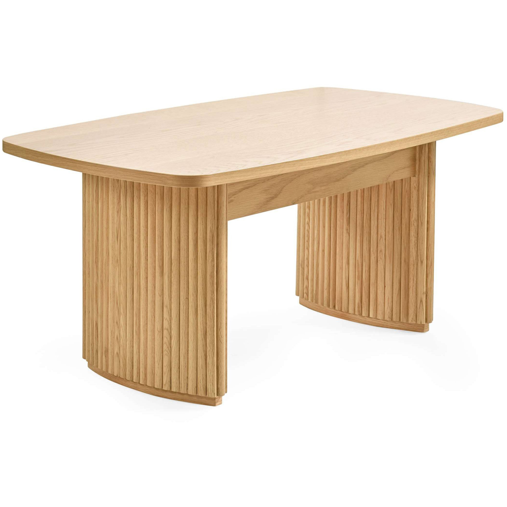Julian Bowen Louis Light Oak Effect Fluted Compact Coffee Table Image 2