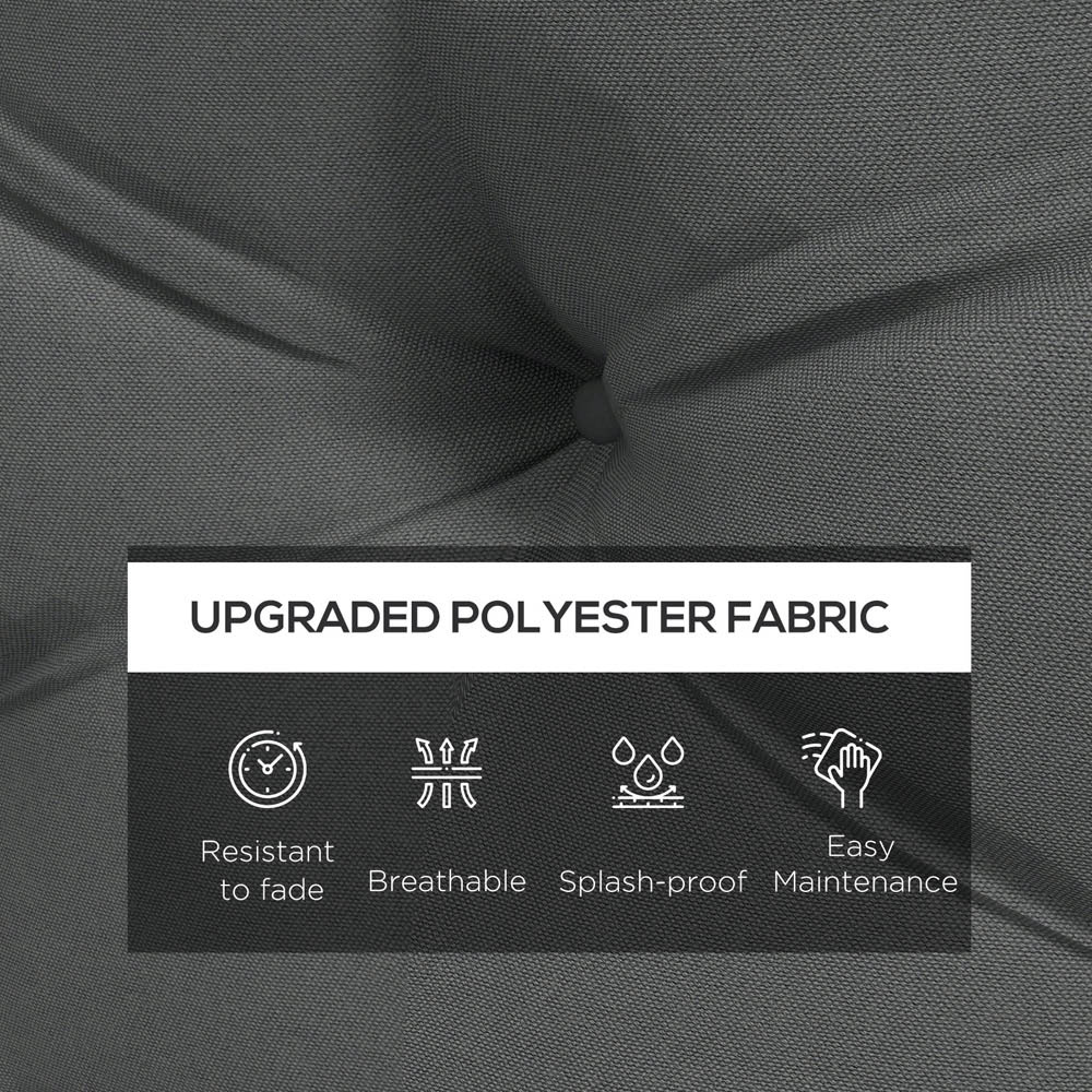 Outsunny Light Grey 2 Piece Pallet Back and Seat Replacement Cushion 80 x 120cm Image 4