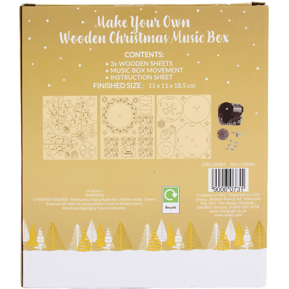 Make Your Own Wooden Christmas Music Box Kit Image 3