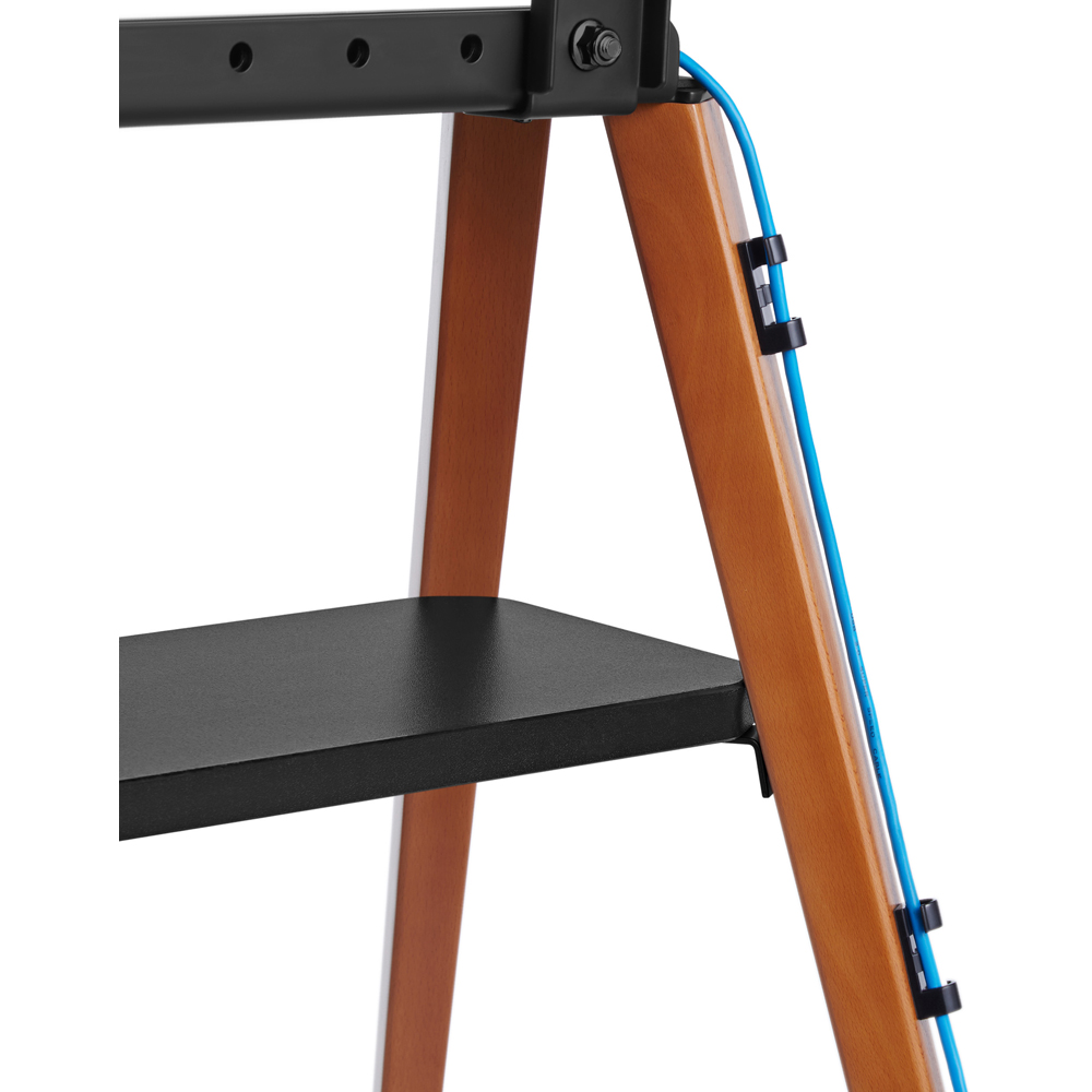 TTAP Roma Single Shelf Dark Wood Easel TV Stand Image 5