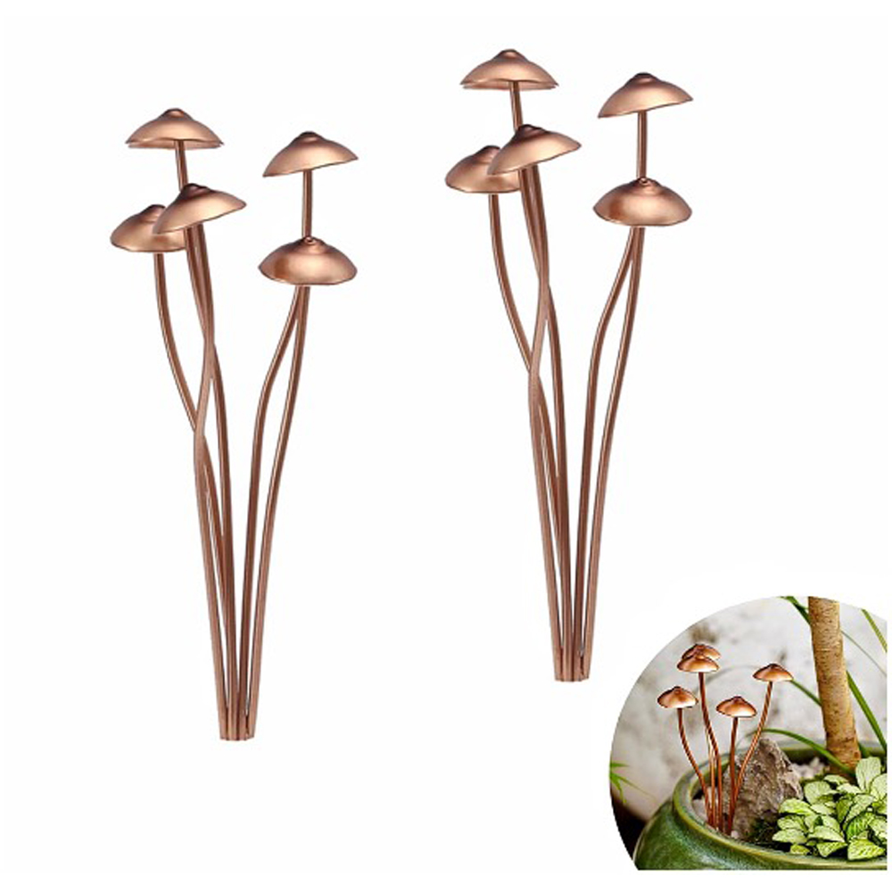 Avilo Copper Finish Mushroom Garden Stake 2 Pack Image 7
