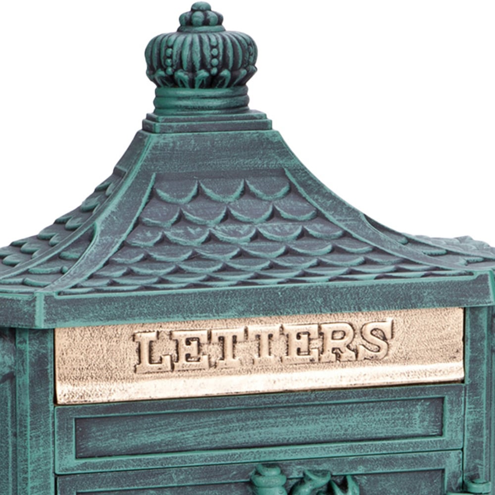 Arboria Garden Decor Green Wall Hanging Cast Aluminium Post Box Image 2