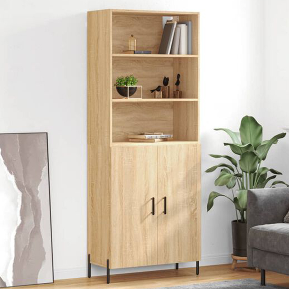 vidaXL 2 Door 3 Shelf Sonoma Oak Highboard Image 1