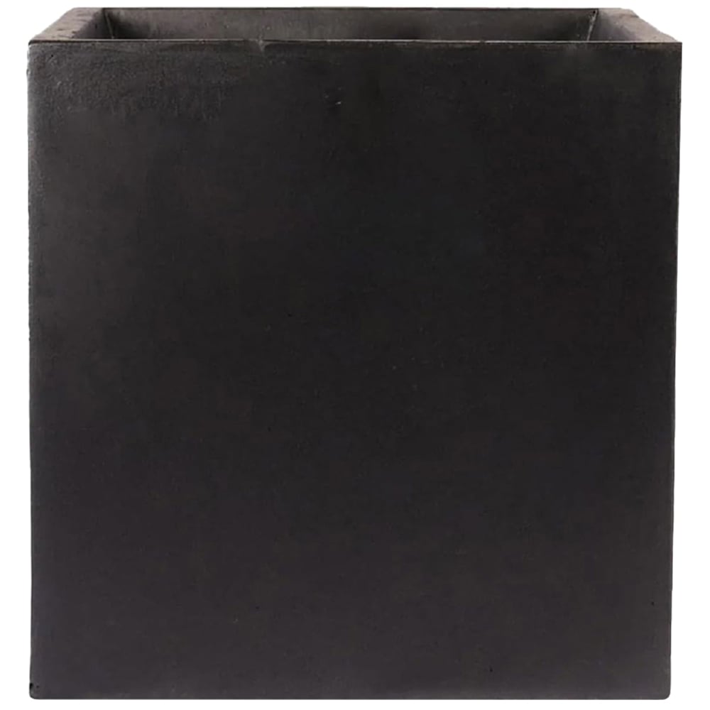 wilko Flower Box Square Black Light Concrete Outdoor Planter 40cm Image 1