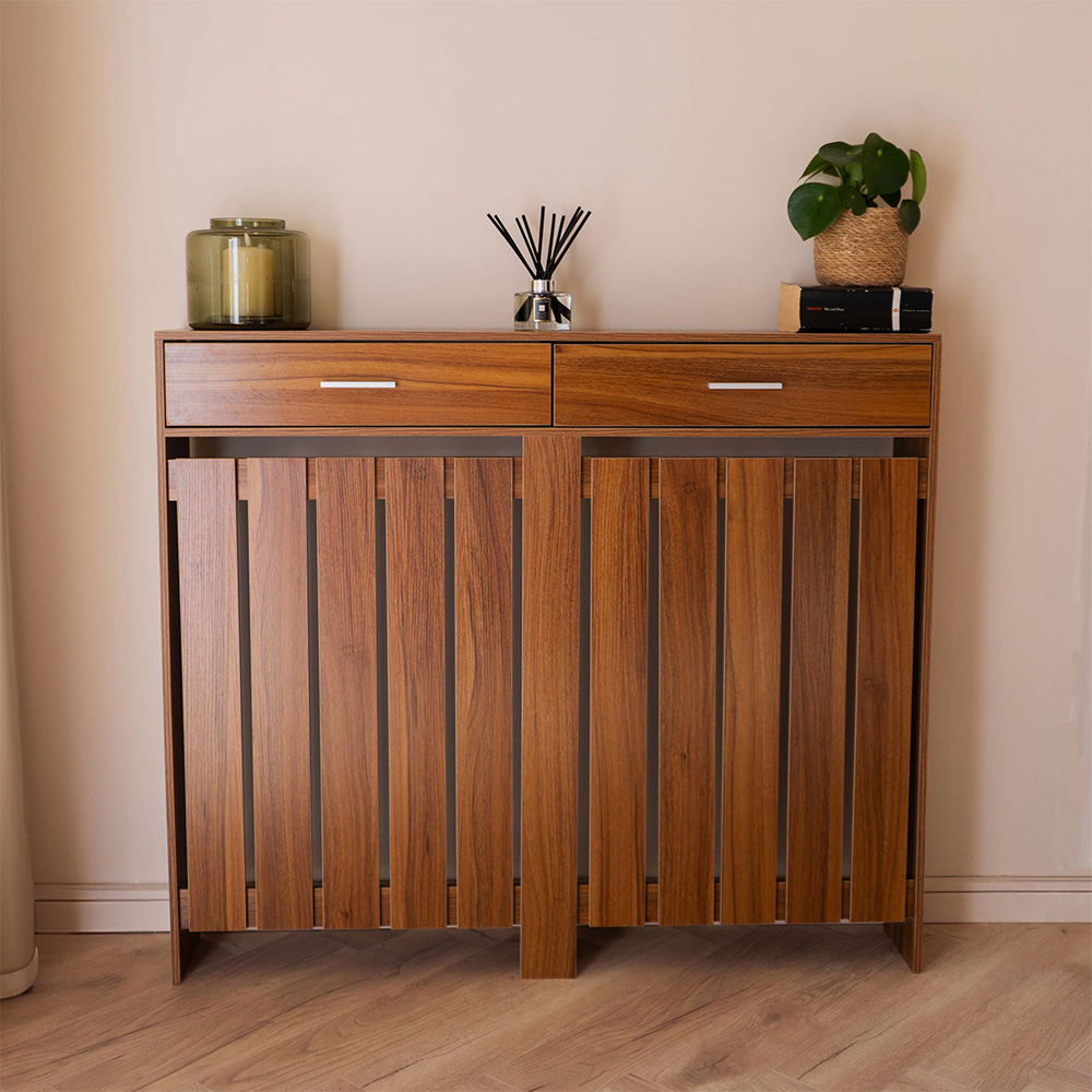 Portland 2 Drawer Wooden Radiator Cover Medium Image 9