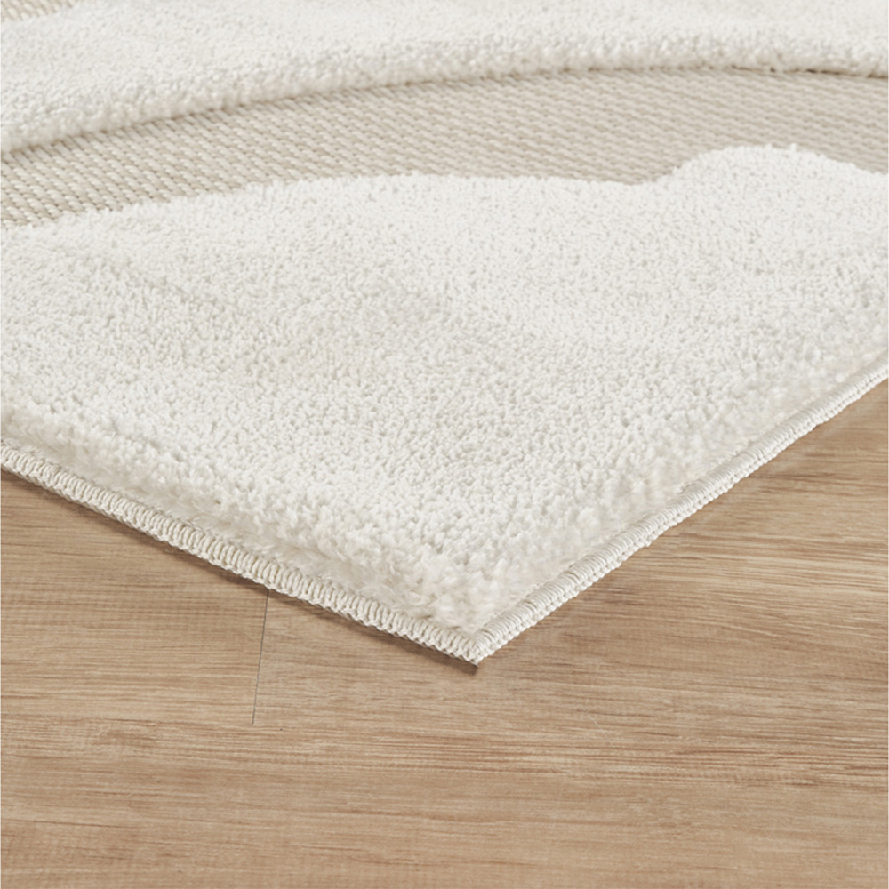 Freya Living Room Area Rug Contemporary 3D Embossed Modern Boho Design - Cream 160cm x 230cm Image 5