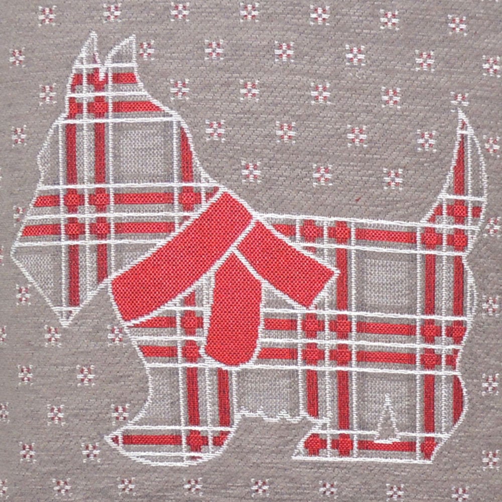 Velosso Chenille Scottie Dog Filled Cushion 43 x 43cm 2 Pack Image 2