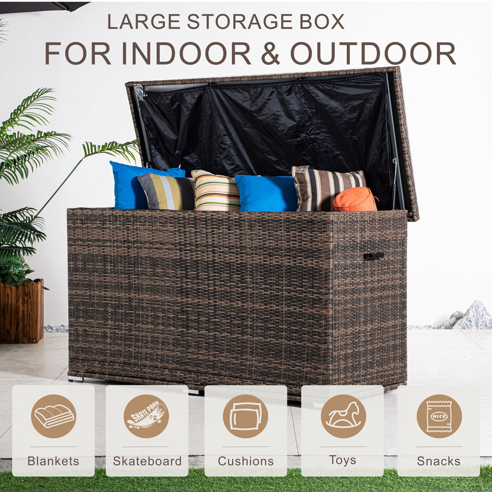 Direct Wicker 980L Large Brown Garden Rattan Storage Box Image 6