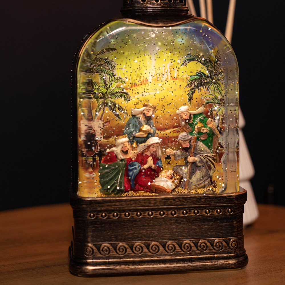 Samuel Alexander Antique Water Spinner Nativity Scene Lantern Christmas Decoration 24cm Image 6