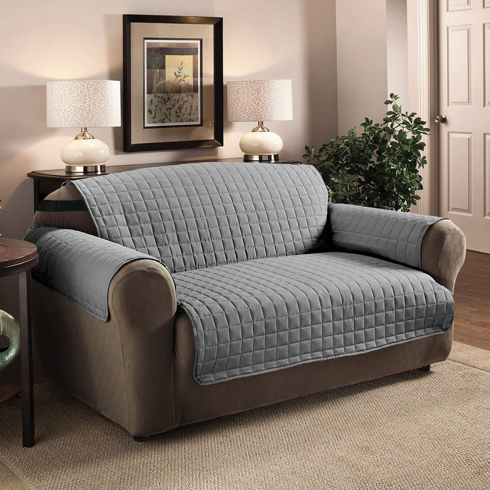 Homerepublic 2 Seater Silver Microfibre Water-Repellent Sofa Protector Image 2