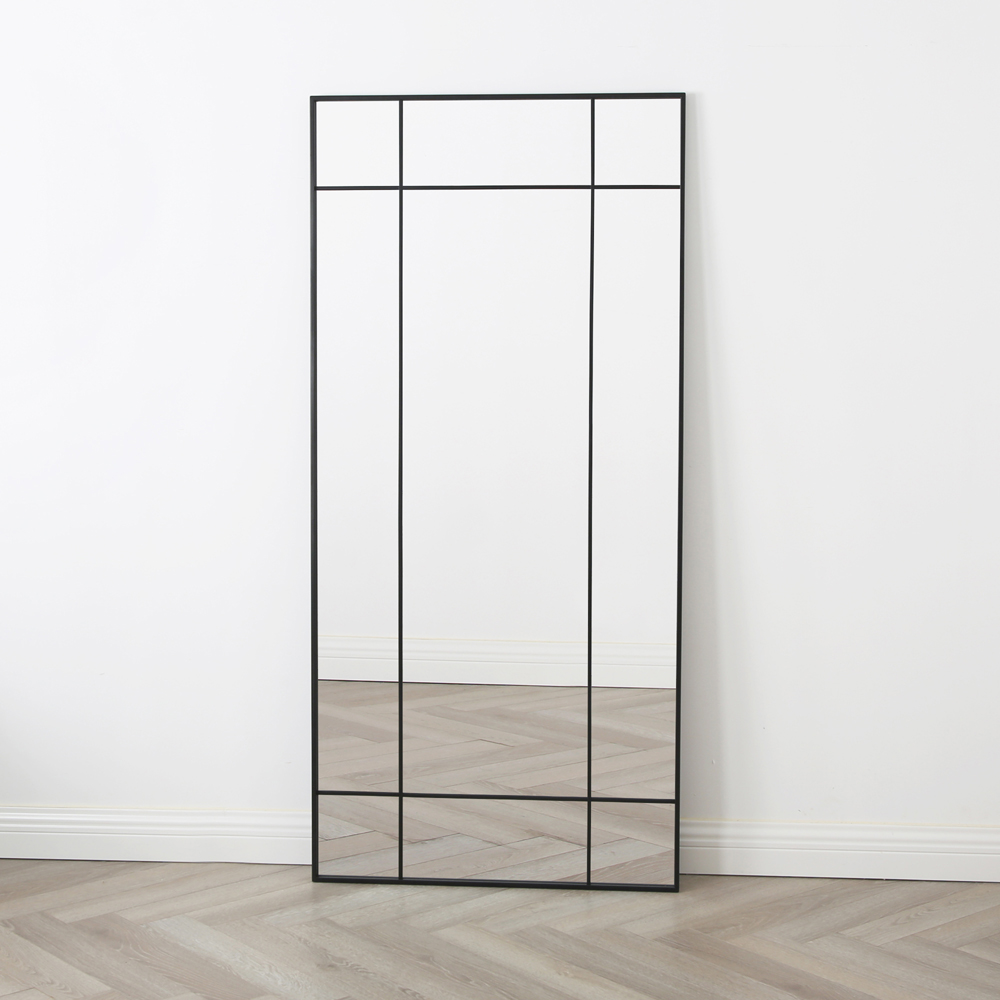 Aion Industrial Black Framed Window Mirror 170 x 80cm Image 2