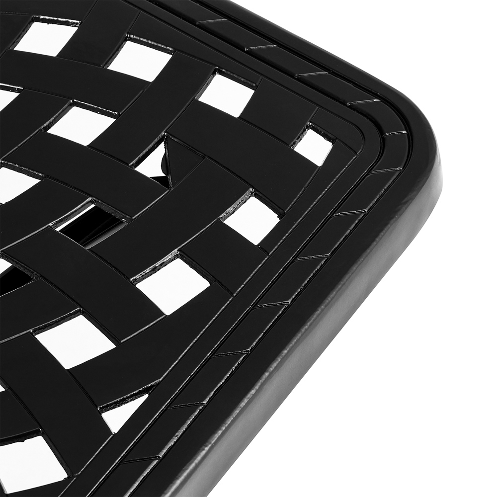 Living and Home Cast Aluminium Square Dining Table Black Image 4