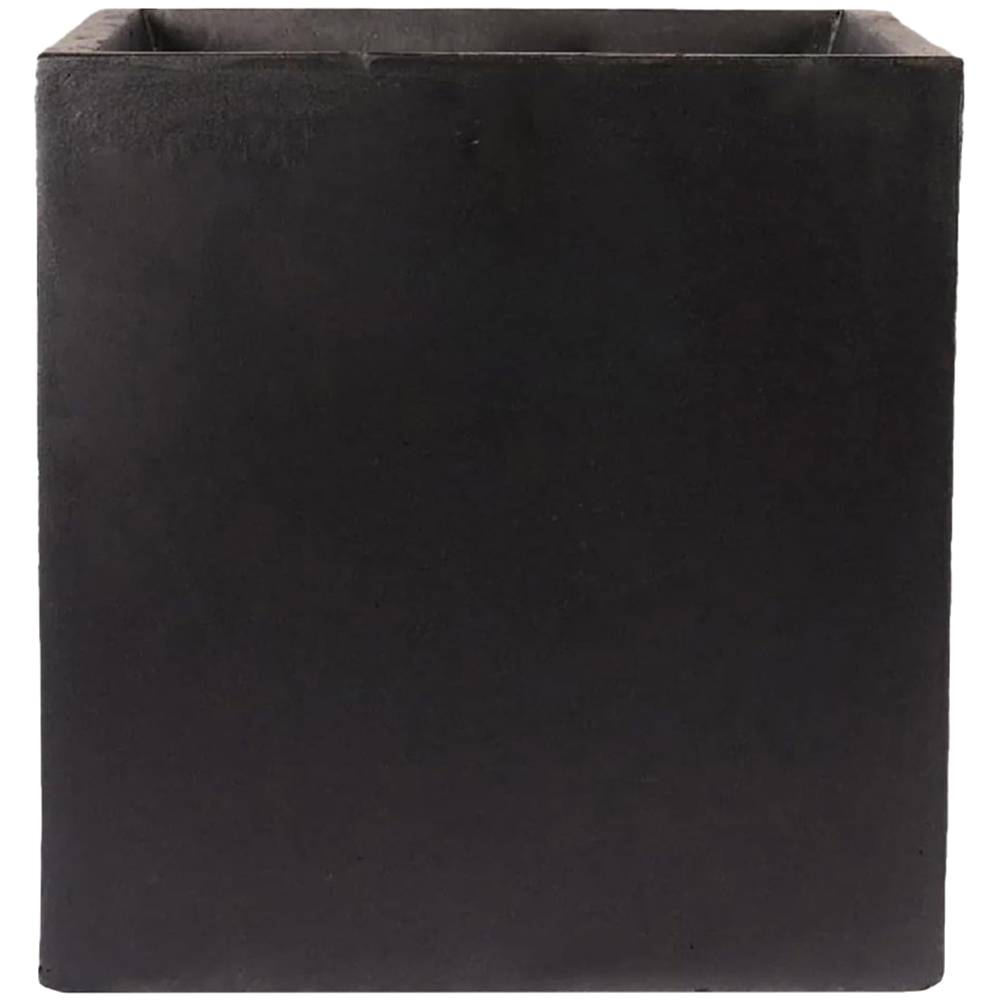 wilko Flower Box Square Black Light Concrete Outdoor Planter 25cm Image 1