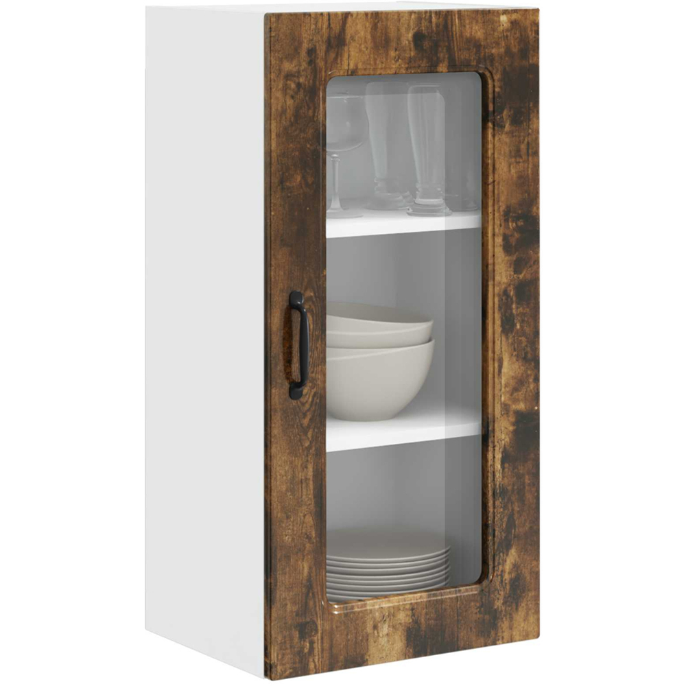 vidaXL Kalmar Single Door Smoked Oak Wall Kitchen Cabinet Image 3